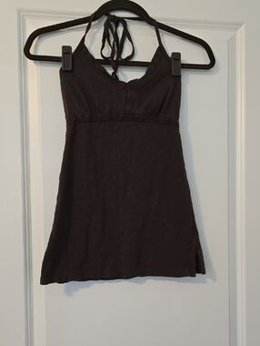 GAP Chocolate Brown Halter Top With Bra Lining Size XS